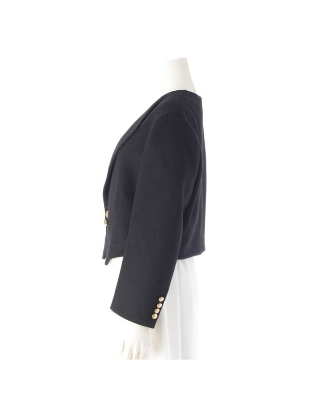 Celine Wool Triomphe Button Loose Military Jacket Black 34 - Picture 3 of 10